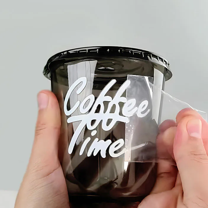 Coffee cup labels for cafe packaging and custom drink branding