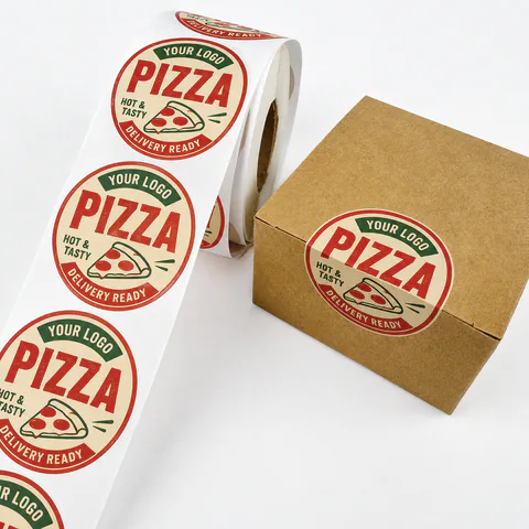 Pizza Box Labels for custom packaging labels